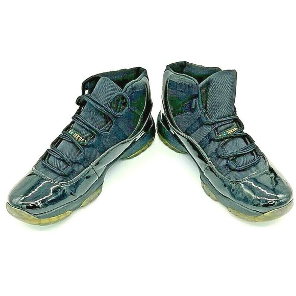 Air Jordan Mens 11 Retro Gamma Basketball Shoes Black Blue 378037-006 2014 11M